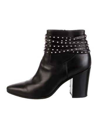 Saint Laurent Leather Studded Accents Boots