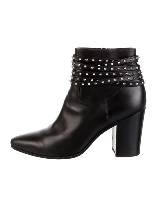 Saint Laurent Leather Studded Accents Boots