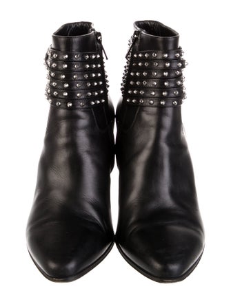 Saint Laurent Leather Studded Accents Boots