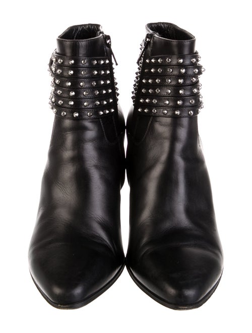 Saint Laurent Leather Studded Accents Boots