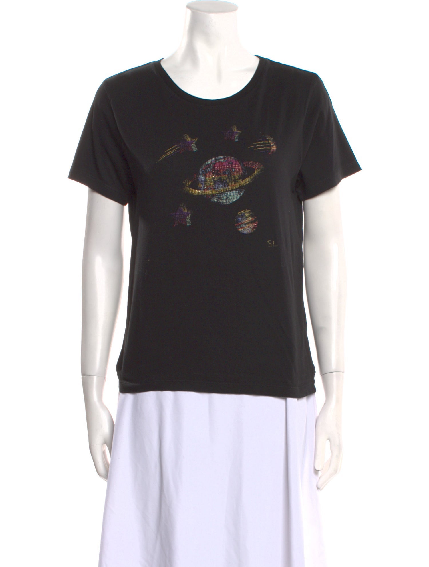 Saint Laurent Graphic Print Crew Neck T-Shirt