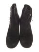 Saint Laurent Suede Fringe Trim Accent Boots
