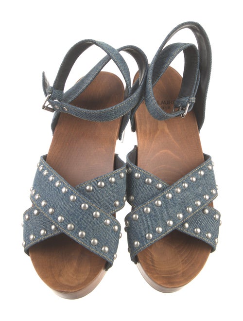 Saint Laurent Denim Studded Accents Sandals