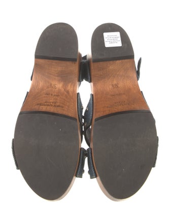 Saint Laurent Denim Studded Accents Sandals