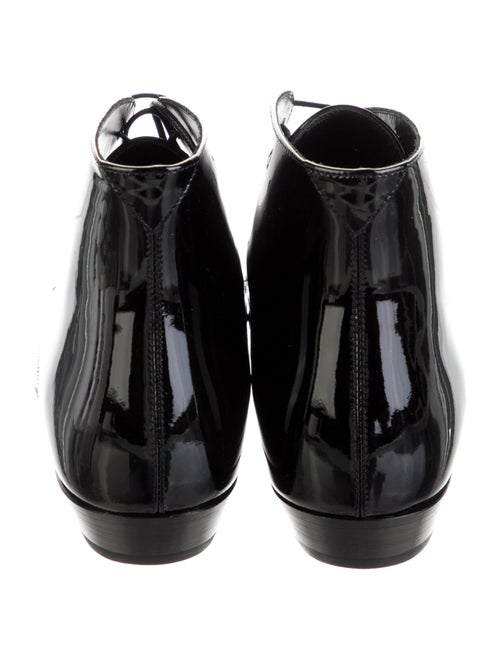 Saint Laurent Patent Leather Lace-Up Boots