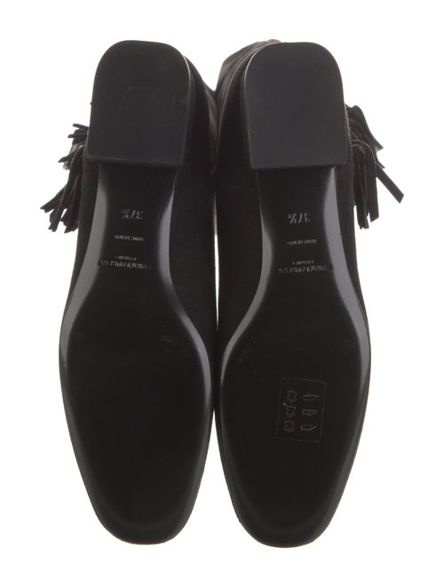 Saint Laurent Suede Fringe Trim Accent Boots