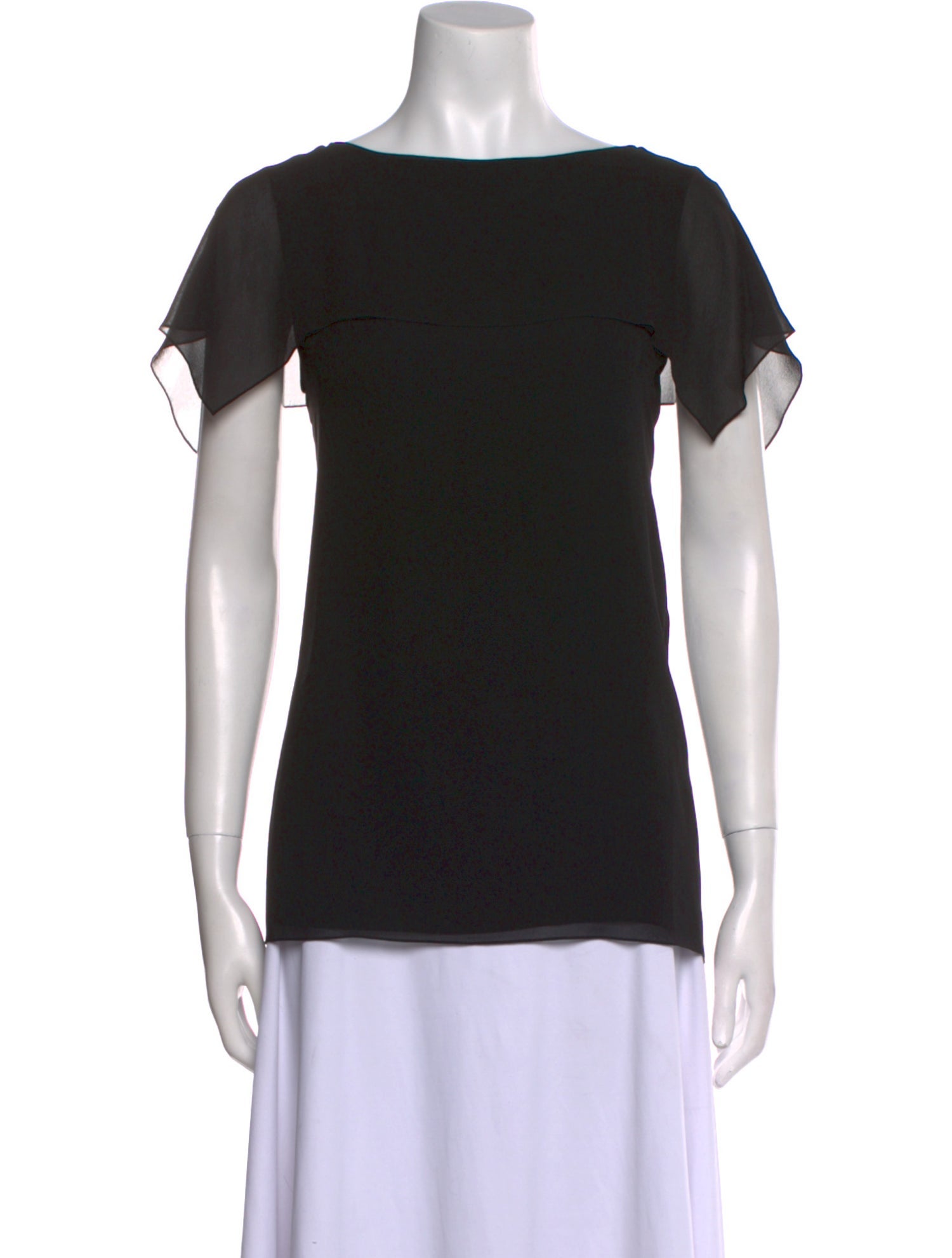Saint Laurent Silk Bateau Neckline T-Shirt