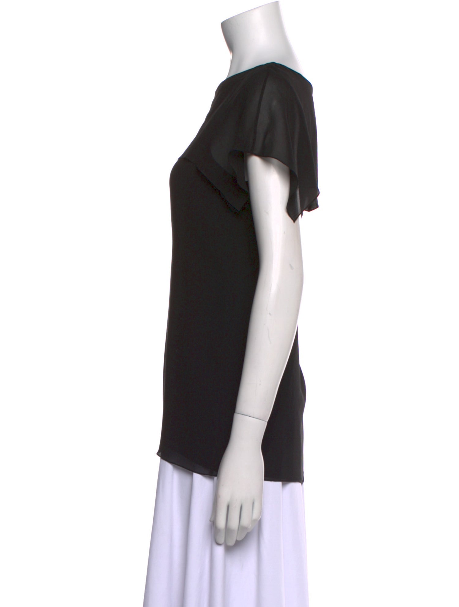 Saint Laurent Silk Bateau Neckline T-Shirt