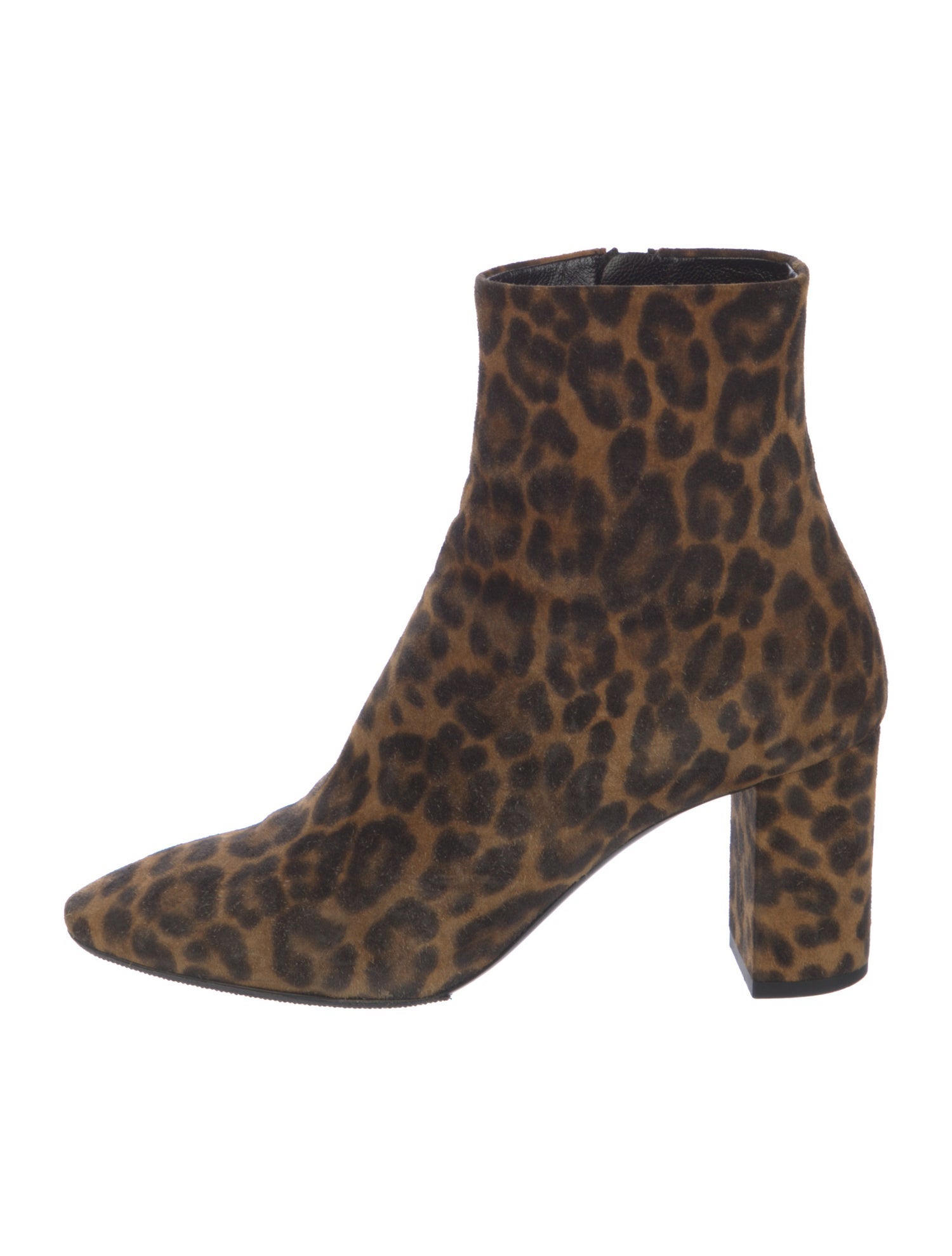 Saint Laurent Suede Animal Print Boots