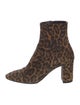 Saint Laurent Suede Animal Print Boots