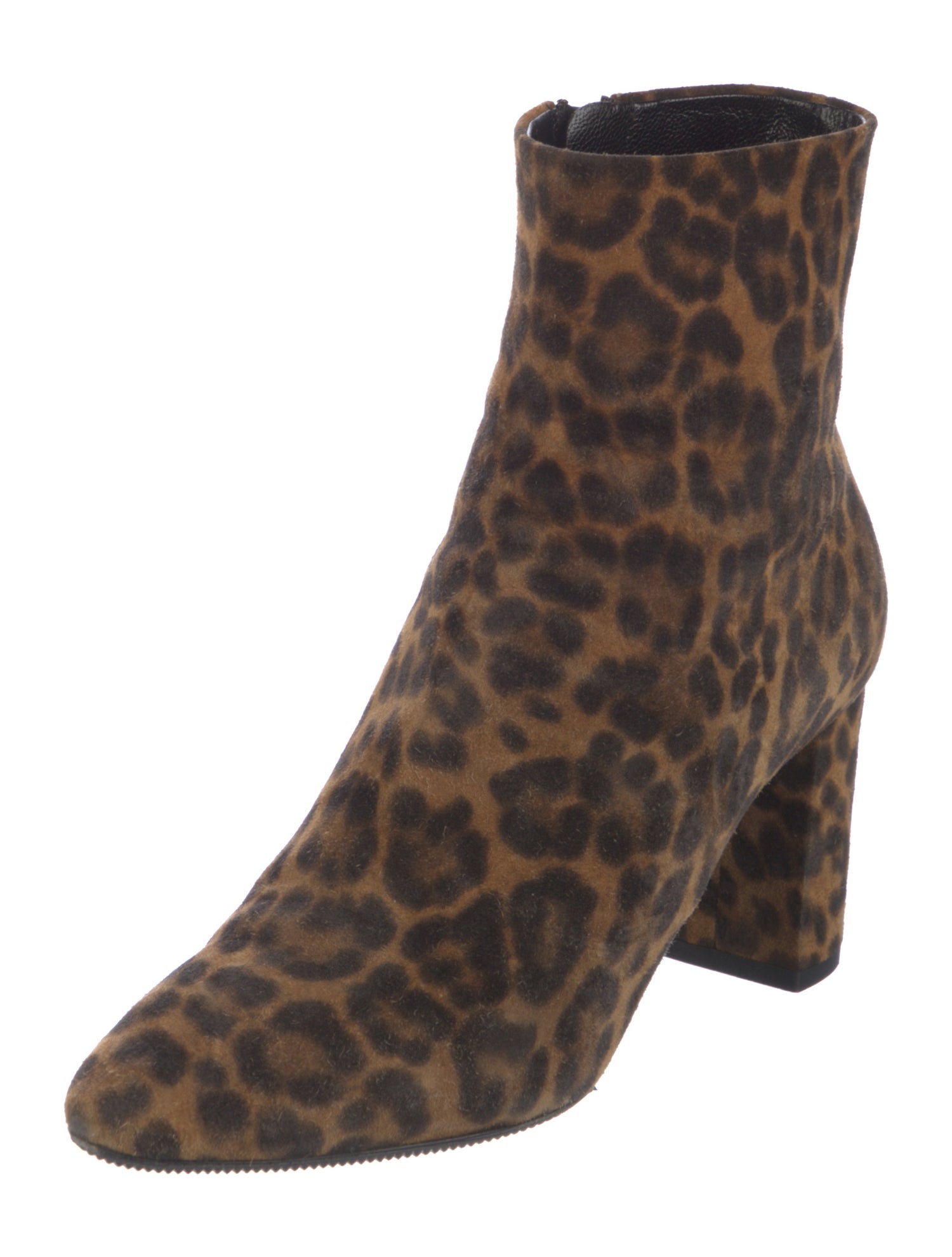 Saint Laurent Suede Animal Print Boots