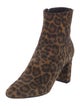 Saint Laurent Suede Animal Print Boots