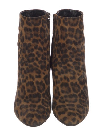 Saint Laurent Suede Animal Print Boots