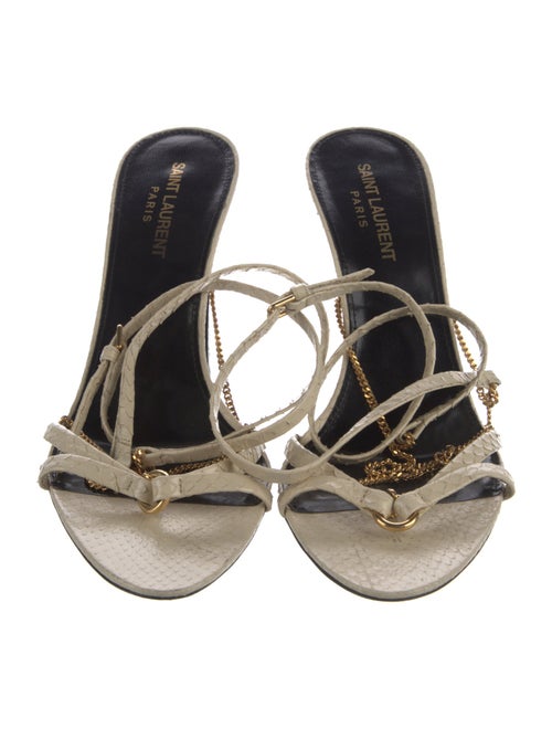 Saint Laurent Snakeskin Slingback Sandals