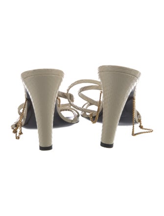 Saint Laurent Snakeskin Slingback Sandals