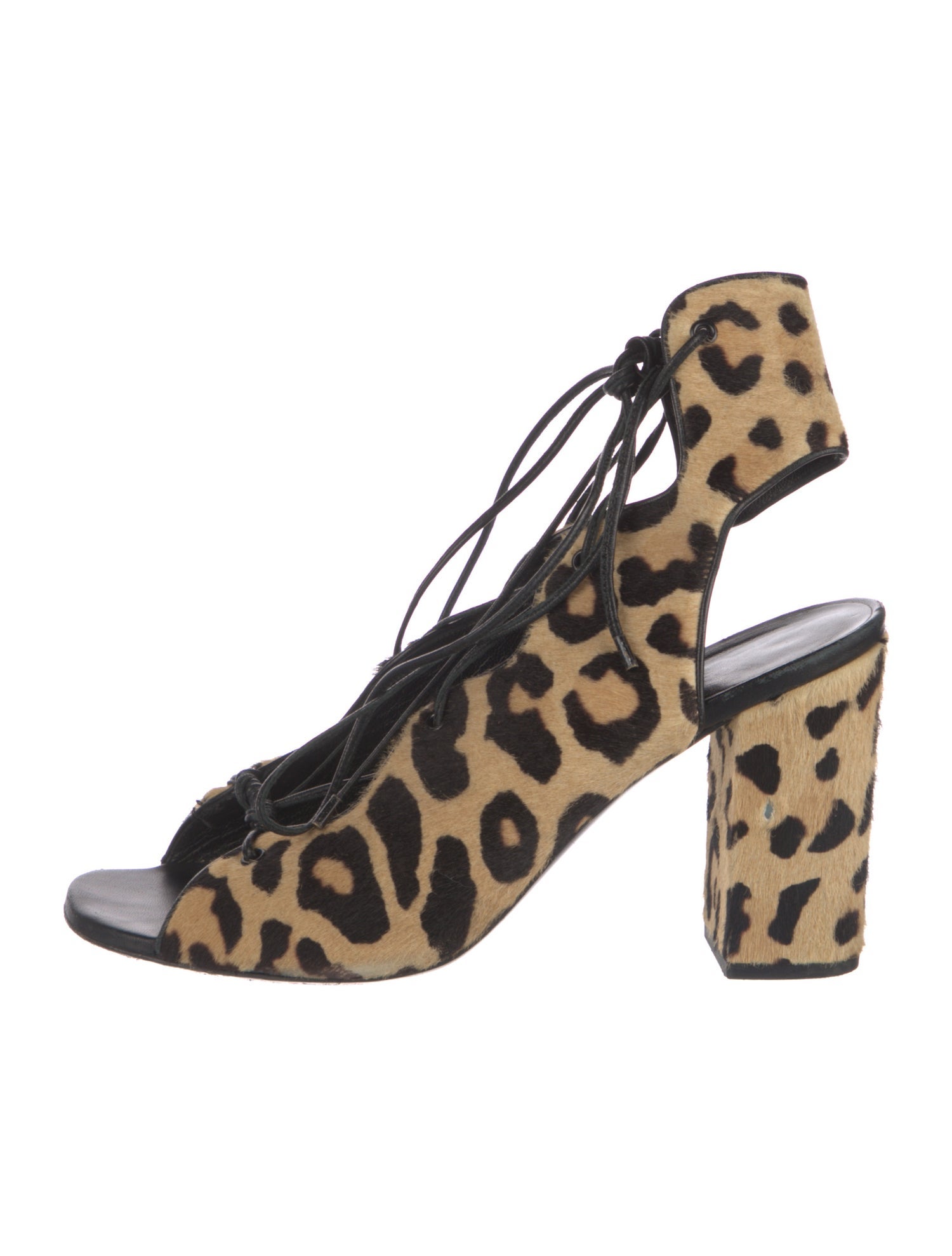 Saint Laurent Ponyhair Printed Slingback Sandals