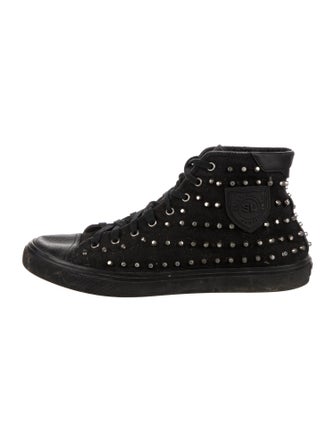 Saint Laurent Canvas Studded Accents Sneakers