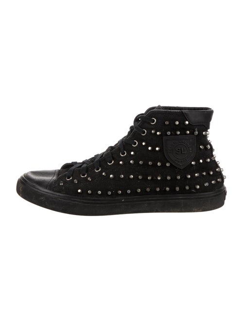 Saint Laurent Canvas Studded Accents Sneakers