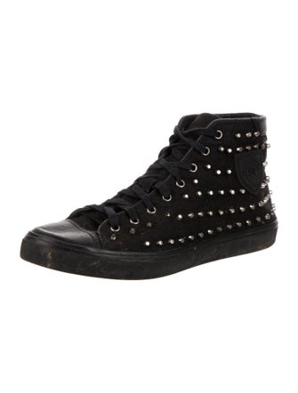Saint Laurent Canvas Studded Accents Sneakers
