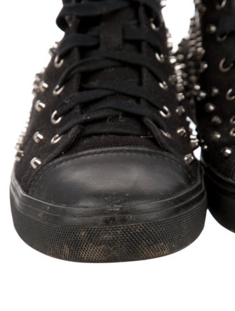 Saint Laurent Canvas Studded Accents Sneakers