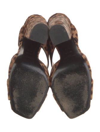 Saint Laurent Ponyhair Animal Print Mules