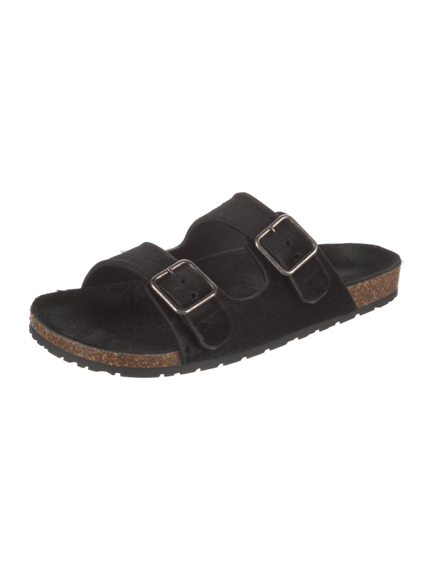 Saint Laurent Ponyhair Slides