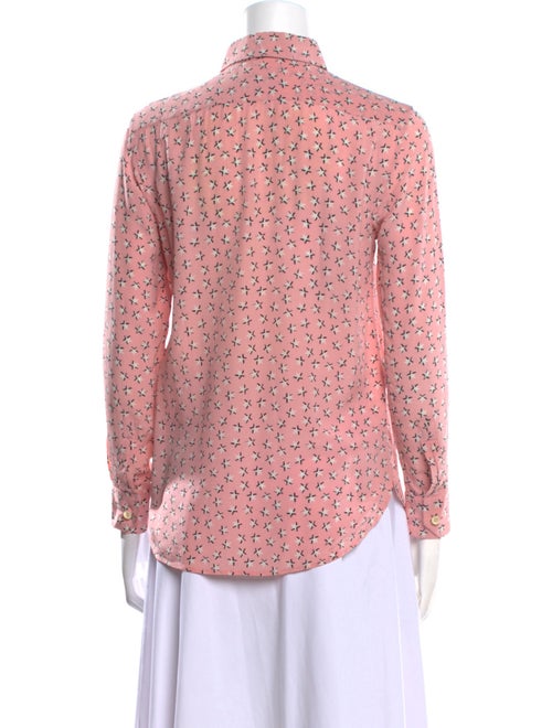 Saint Laurent Silk Printed Button-Up Top