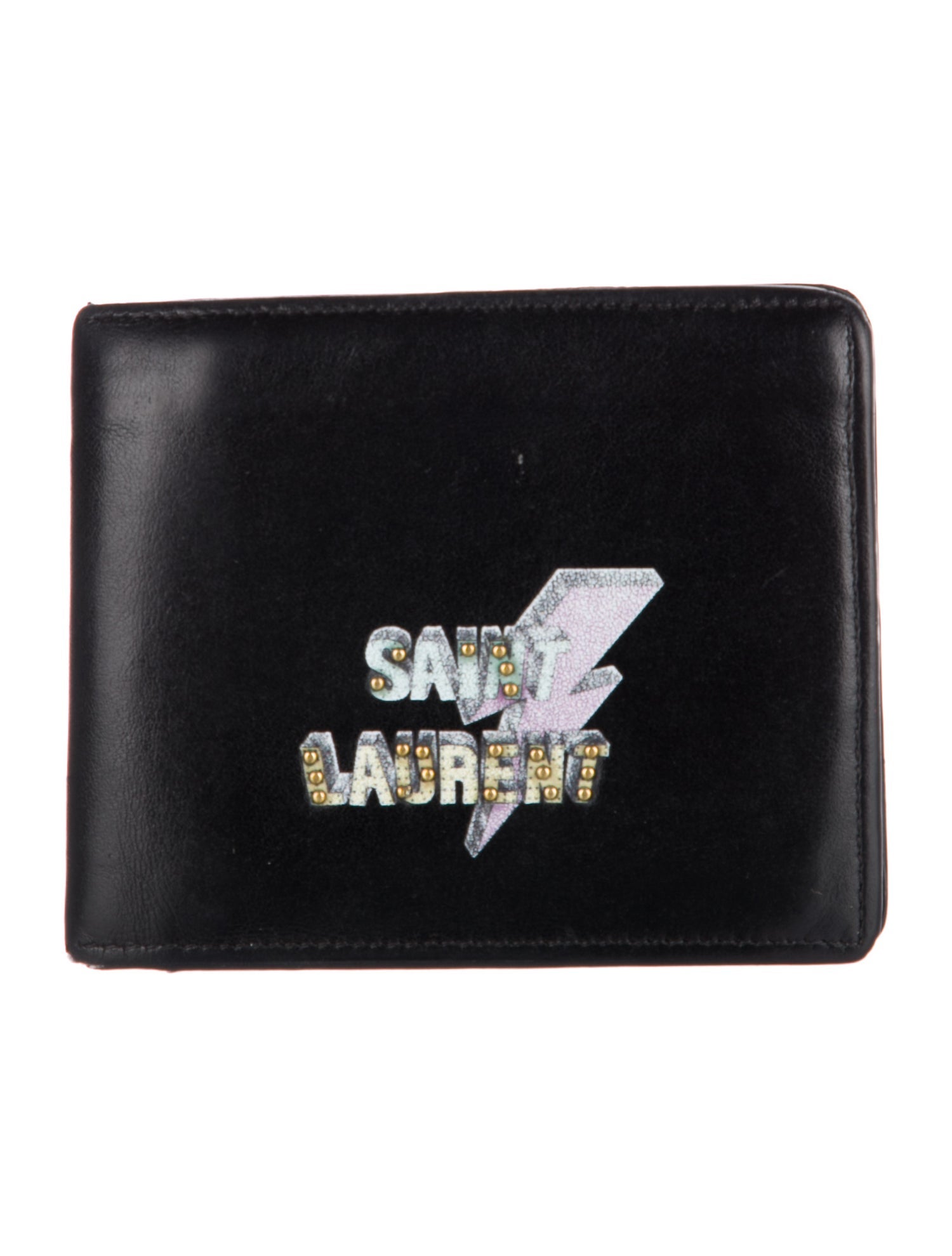 Saint Laurent Lightning Bolt Bifold Wallet Leather Wallet