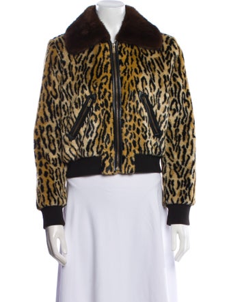 Saint Laurent Mink Animal Print Fur Coat