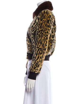 Saint Laurent Mink Animal Print Fur Coat