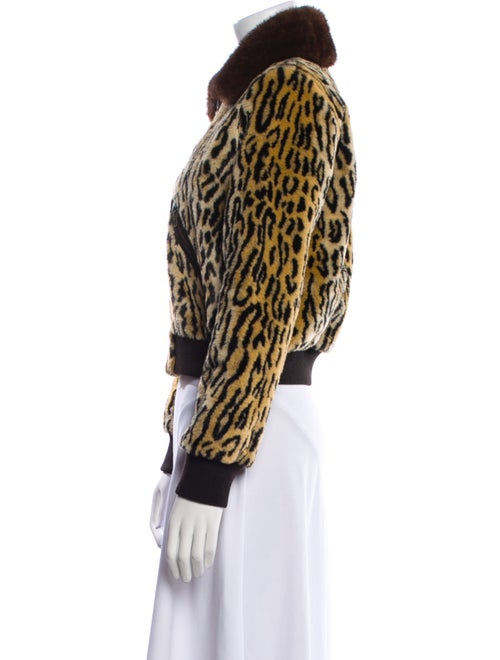 Saint Laurent Mink Animal Print Fur Coat