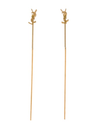 Saint Laurent Cassandre Threader Drop Earrings