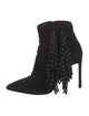 Saint Laurent Suede Studded Accents Sock Boots
