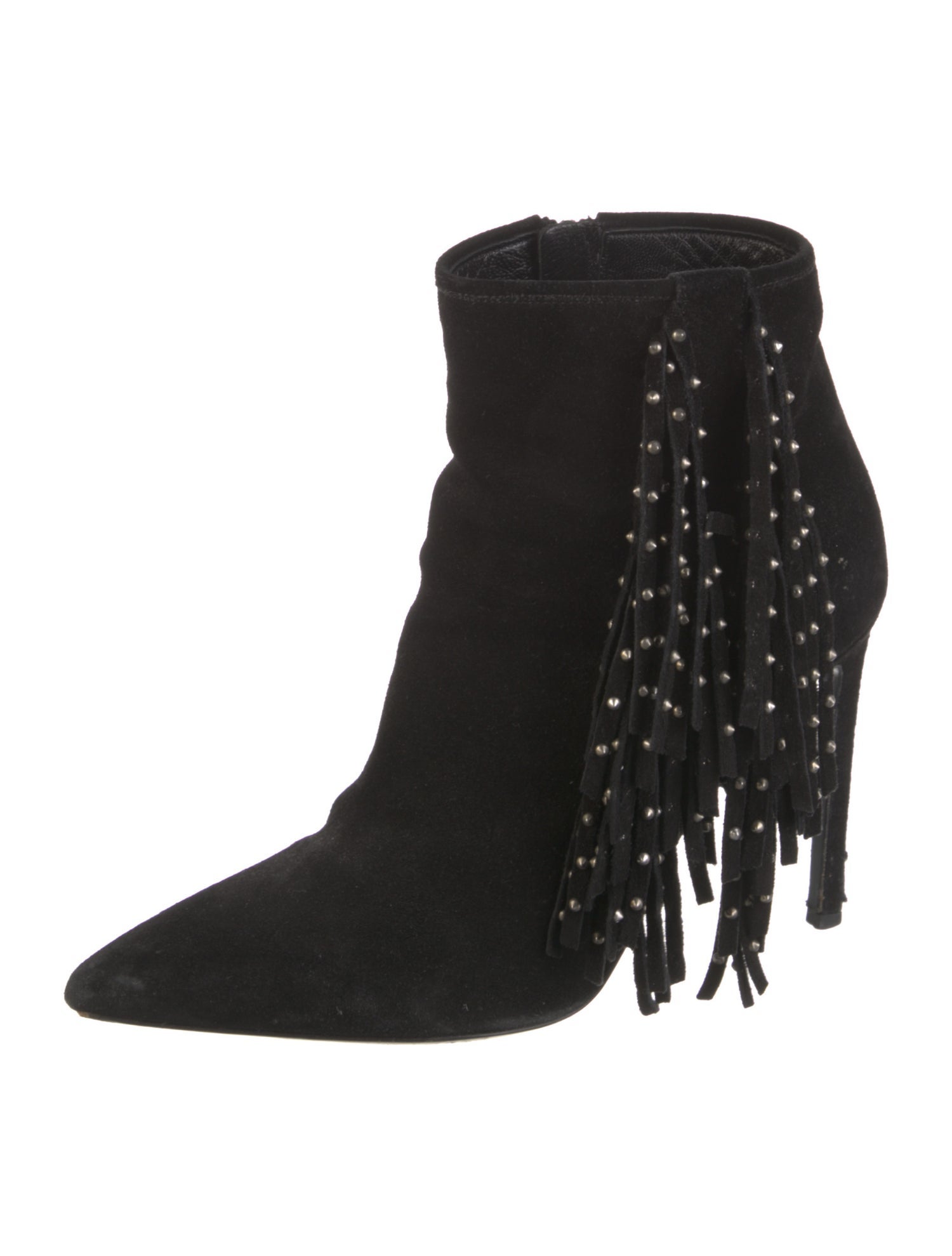 Saint Laurent Suede Studded Accents Sock Boots