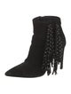 Saint Laurent Suede Studded Accents Sock Boots