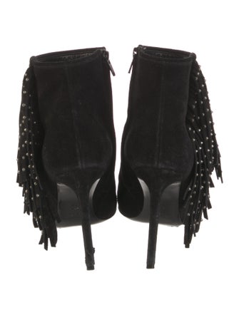 Saint Laurent Suede Studded Accents Sock Boots