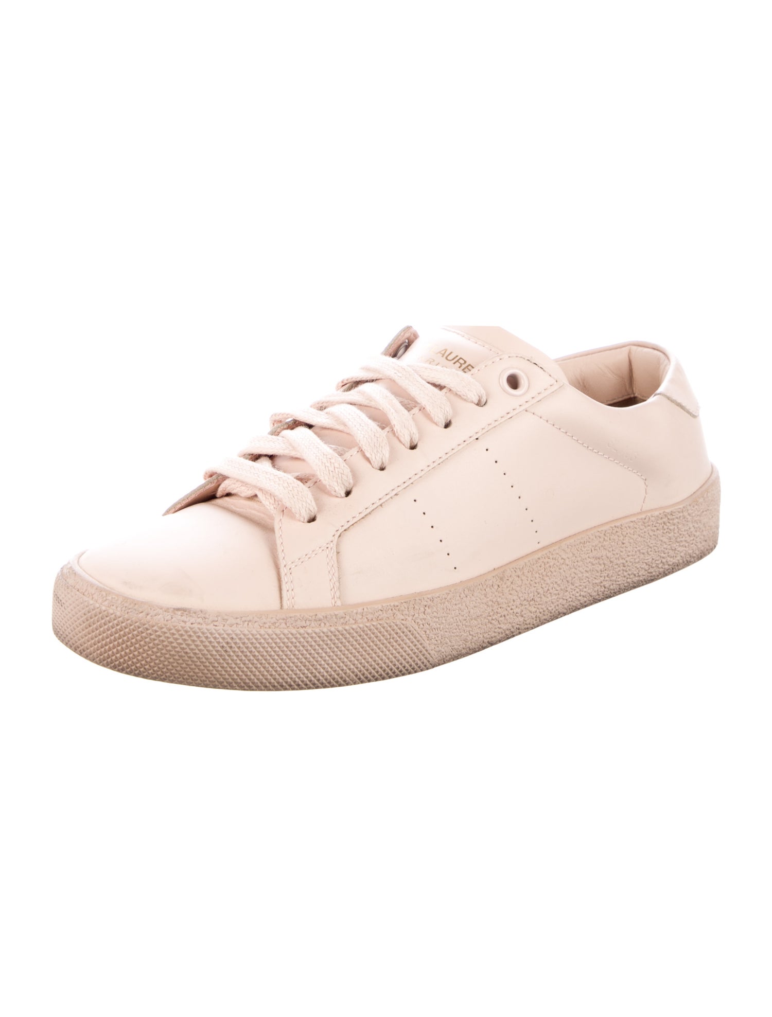 Saint Laurent Leather Lasercut Accents Sneakers