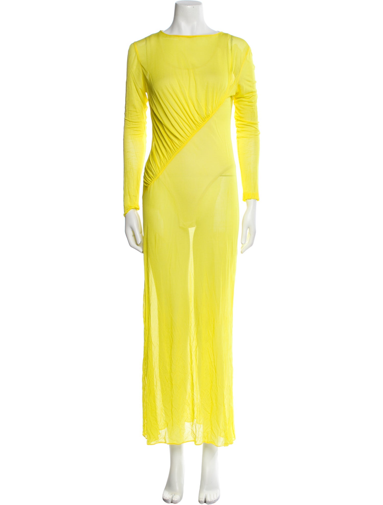 Saint Laurent Scoop Neck Long Dress