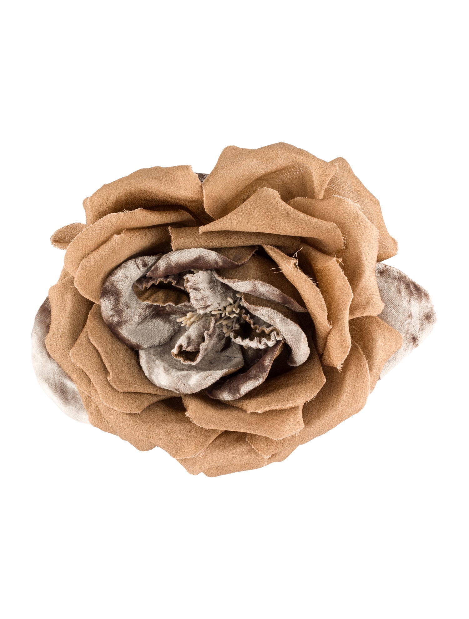 Saint Laurent Silk & Fabric Flower Brooch Pin