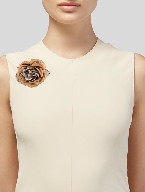 Saint Laurent Silk & Fabric Flower Brooch Pin