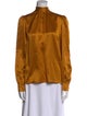 Saint Laurent Silk Mock Neck Blouse