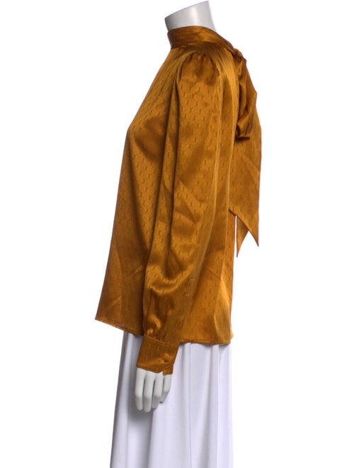 Saint Laurent Silk Mock Neck Blouse