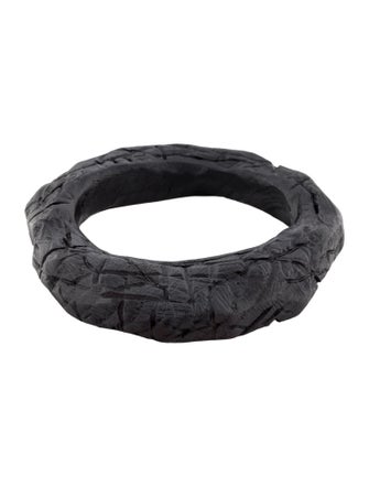 Saint Laurent Wooden Scratch Volcanic Bangle Bracelet