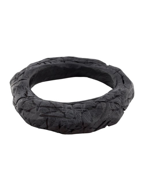 Saint Laurent Wooden Scratch Volcanic Bangle Bracelet