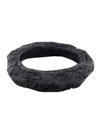 Saint Laurent Wooden Scratch Volcanic Bangle Bracelet