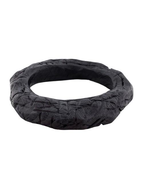 Saint Laurent Wooden Scratch Volcanic Bangle Bracelet