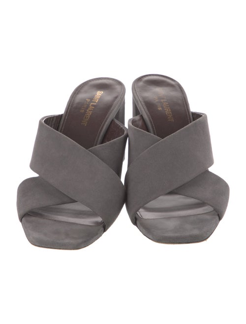 Saint Laurent Suede Cutout Accent Slides
