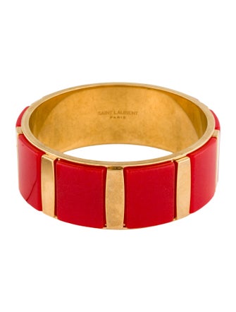 Saint Laurent Enamel Carre Bangle Bracelet