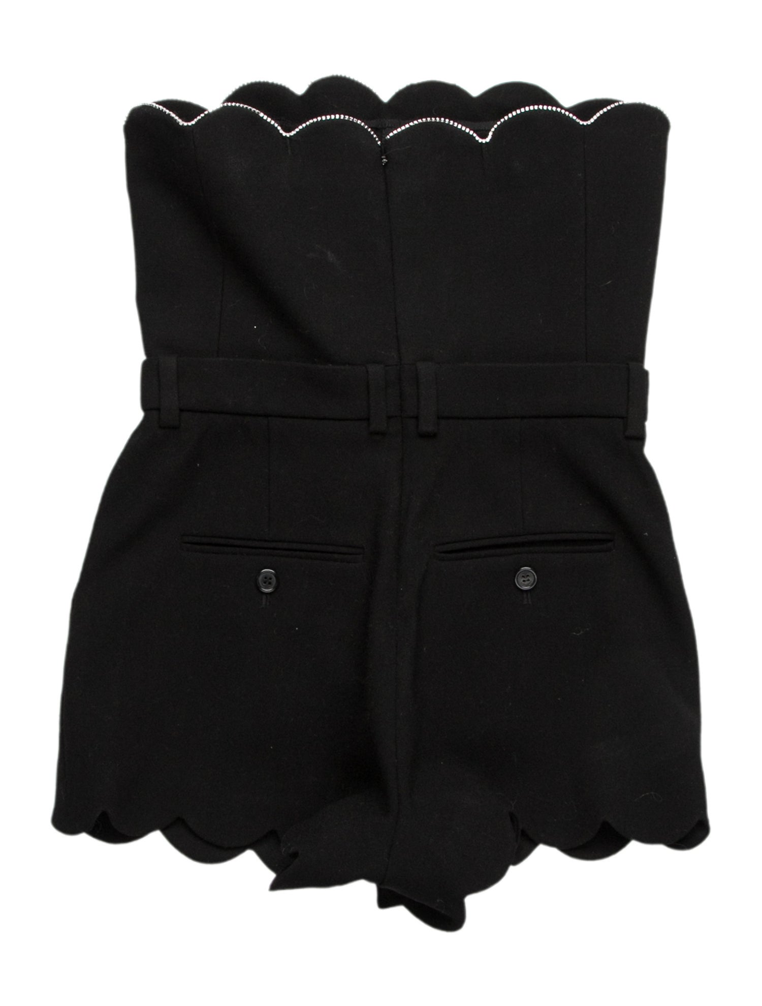 Saint Laurent Wool Strapless Romper