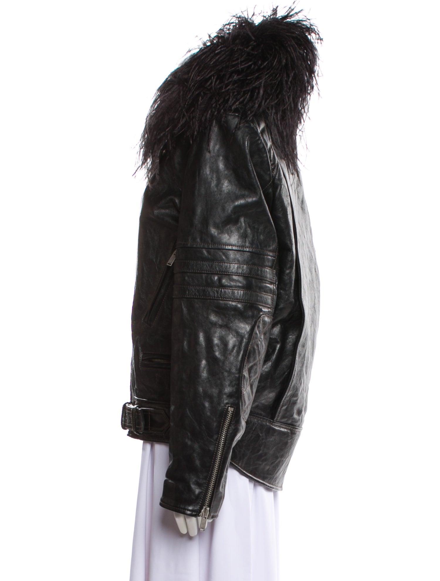 Saint Laurent Leather Down Jacket